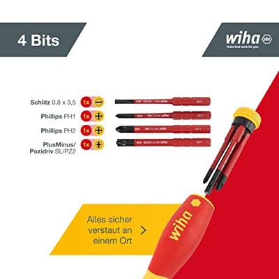 Wiha 45296 | PocketMax® electric | Schroevendraaier met bitmagazijn | 4 slimbits - 45296 - thumbnail