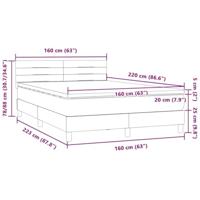 Boxspring met matras fluweel donkergrijs 160x220 cm - thumbnail