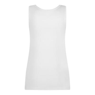 Dames singlet / Hemd - 32286 - Biologisch katoenen onderhemd - Brede bandjes - Wit - Zwart - Huidskleur