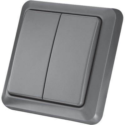 Draadloze buiten wandschakelaar dubbel, AGST8802