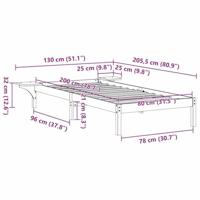 Bedframe met nachttafels Bruin 80 x 200 cm Wasbruin - thumbnail