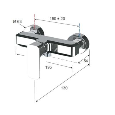 Opbouw Douchekraan Sapho Spy Mengkraan 1-hendel 19.5 cm Chroom