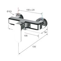 Opbouw Douchekraan Sapho Spy Mengkraan 1-hendel 19.5 cm Chroom Sapho - thumbnail