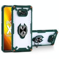 Matte TPU + PC Magnetische schokdichte behuizing met ringhouder voor Xiaomi Poco X3 - thumbnail
