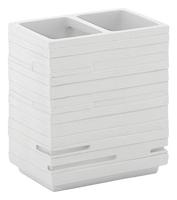 Tandenborstelhouder Sapho Quadrotto Vrijstaand 11.5x10.2x6.2 cm Polyresin Wit - thumbnail