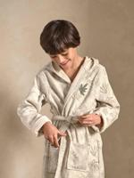 Badjas voor kinderen met GREEN JUNGLE personalisatie, met gerecycled katoen groen, bedrukt - thumbnail