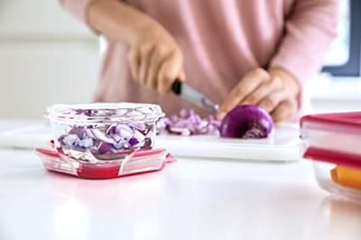 Tefal k30103 masterseal glazen vershoudbakje 0.9l rood