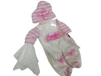 Berjuan babypopkleding Llorón meisjes textiel wit/roze - thumbnail