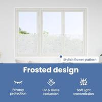 Raamfolies 4 st mat bloemenpatroon PVC - thumbnail