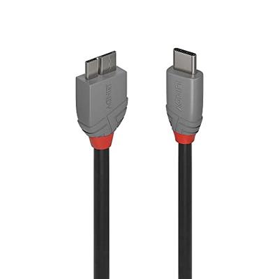 LINDY USB-kabel USB 3.2 Gen1 (USB 3.0 / USB 3.1 Gen1) USB-C stekker, USB-micro-B 3.0 stekker 0.50 m Zwart 36620