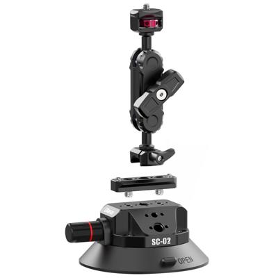 Ulanzi SC-02 Extra Sterke Zuignap 4.5 inch met magic arm voor camera - tot 3kg