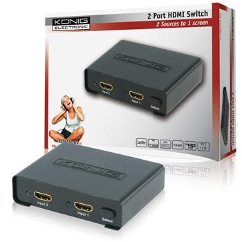 HDMI switch met versterker 2-poorts