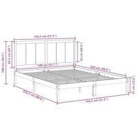 Bedframe extra lang zonder matras massief hout 140x220 cm - thumbnail