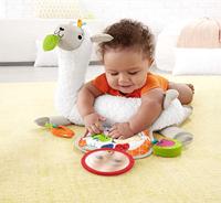 Fisher Price knuffeldierkussen Tummy Time Lama 43 cm pluche wit - thumbnail