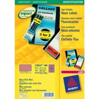 Etiket avery l7651pf-100 38.1 x 21.2 mm neon roze - thumbnail