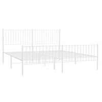 Bedframe met hoofd- en voeteneinde metaal wit 183x213 cm - thumbnail