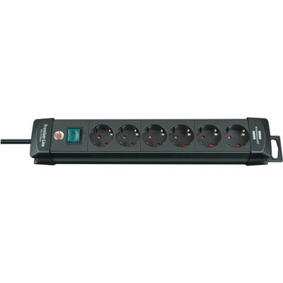 Brennenstuhl 1951160100 PDU Stekkerdoos | 6 sockets | met Schakelaar | 3 meter | Zwart