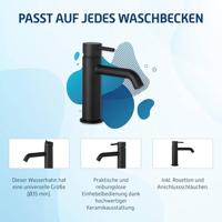 Saqu Eurotrend wastafelkraan mat zwart - thumbnail