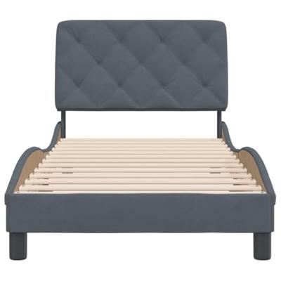Bedframe zonder matras 90x190 cm fluweel donkergrijs