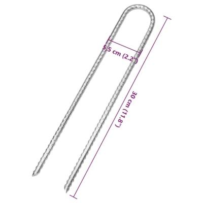VidaXL Tentharingen 6 st u-vormig ø7 mm 30 cm gegalvaniseerd staal