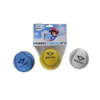 Engelhart Rubber honkbal 9", kleur geel in net - thumbnail