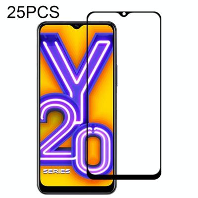 Voor Vivo Y20 25 PC's full glue full screen tempered glass film Voor Vivo Y20 25 PC's full glue full screen tempered glass film