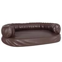 VidaXL Hondenmand met ergonomisch schuim 88x65 cm kunstleer bruin - thumbnail