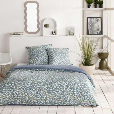 Beddenset - TODAY - Sunshine - Tweepersoons - 220 x 240 cm - Blauw katoen met bloemenprint