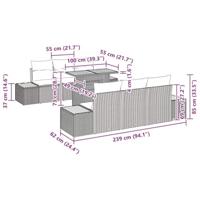 7-delige tuinsofa set met kussens in beige poly rattan - thumbnail