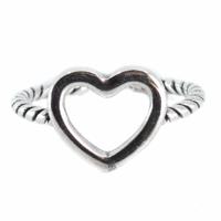 Verstelbare Ring Hart Koper Zilverkleurig - thumbnail