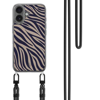 iPhone 16 hoesje met zwart koord - Wavy twist