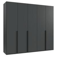 Kledingkast Milaan 5-deurs - grafiet - 236x225x58 cm - Leen Bakker - thumbnail