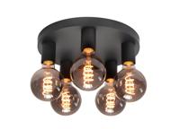 Highlight 5-lichts plafondlampBasic zwart Ø 30cm - P6621.01 - thumbnail