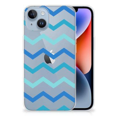 Apple iPhone 14 | TPU bumper | Zigzag Blauw