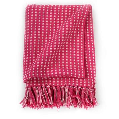 Plaid vierkantjes 125x150 cm katoen roze Plaid vierkantjes 125x150 cm katoen roze