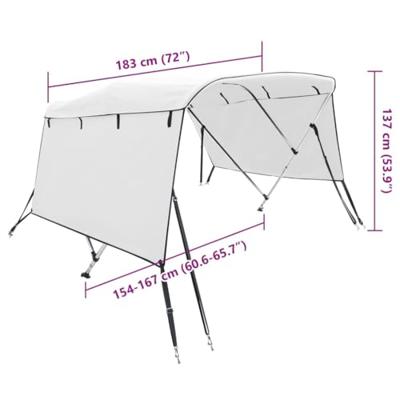 VidaXL Biminitop 3 bogen met zijwanden 183x(154-167)x137 cm