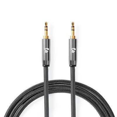 Stereo-Audiokabel | 3,5 mm Male - 3,5 mm Female | Gun Metal Grey | Gevlochten kabel Stereo-Audiokabel | 3,5 mm Male - 3,5 mm Female | Gun Metal Grey | Gevlochten kabel