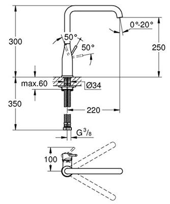 Grohe Keukenkraan Essence Mengkraan met Hoge Uitloop Warm Sunset Geborsteld - thumbnail