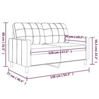 Tweezitsbank 120 cm stof crmekleurig - thumbnail