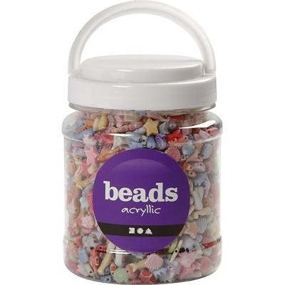 Creativ Company Pastel kralen, afm 9-12 mm, gatgrootte 1,2 mm, ca. 1600 stuk, 500 gr, 700 ml/ 1 doosje