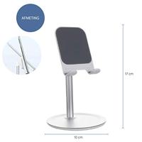 QUVIO Telefoonhouder voor op tafel/Tablethouder/Telefoonhouder bureau/Telefoon statief/Telefoonstandaard/gsm houder - Aluminium - thumbnail