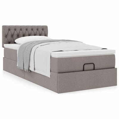 Bed met matras 90x200 cm stof taupe