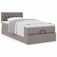 Bed met matras 90x200 cm stof taupe - thumbnail