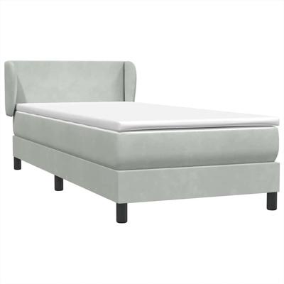 Boxspring met matras fluweel lichtgrijs 80x210 cm