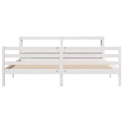 Bedframe met hoofdeinde zonder matras 200x200 cm wit