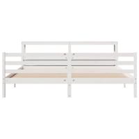 Bedframe met hoofdeinde zonder matras 200x200 cm wit - thumbnail