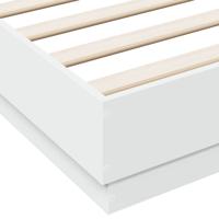 Bedframe LED massief hout wit 140x190 cm - thumbnail