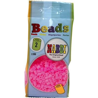 NABBI Strijkkralen, afm 5x5 mm, gatgrootte 2,5 mm, medium, roze (32222), 1100 stuk/ 1 doos