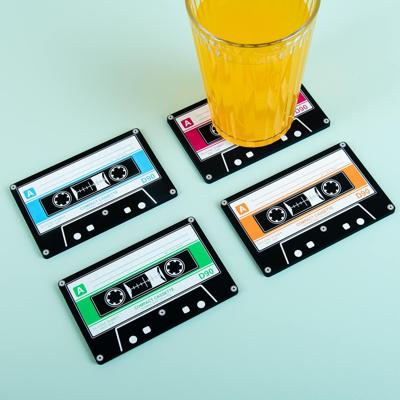 Cassettebandjes Onderzetters (Set Van 4) Cassettebandjes Onderzetters (Set Van 4)