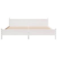 Bedframe zonder matras massief grenenhout wit 200x200 cm - thumbnail
